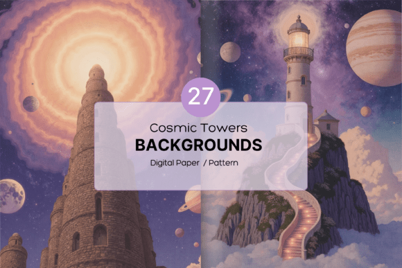 Download Cosmic Towers Background Bundle - Bundle Collection