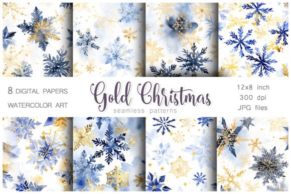 Download Gold Christmas Seamless Pattern Bundle - Bundle Collection