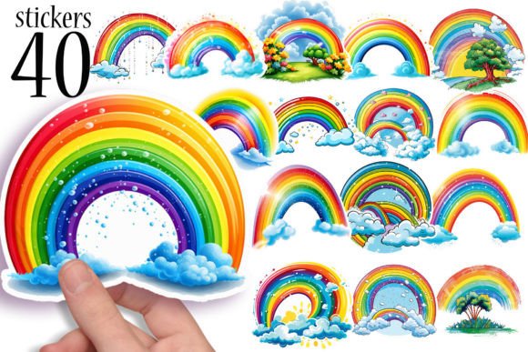 Download Digital Stickers - Rainbow Printables - Print Collection