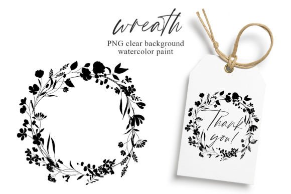 Download Wreath Black Flowers, Leaf, Frame, Logo. - Flowers Collection