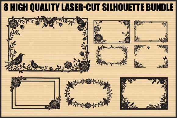 Download Floral Laser-Cut Frame Bundle - Bundle Collection