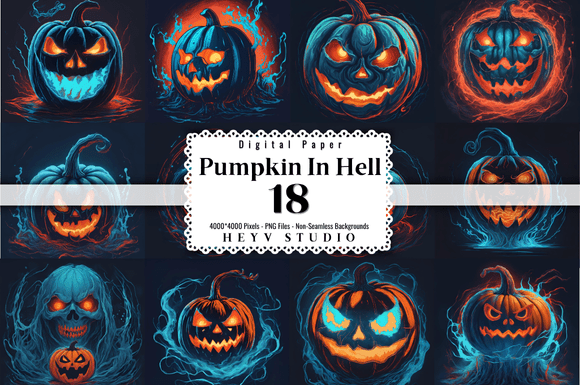 Download 18 Evil Pumpkin Horror Background Bundle - Bundle Collection