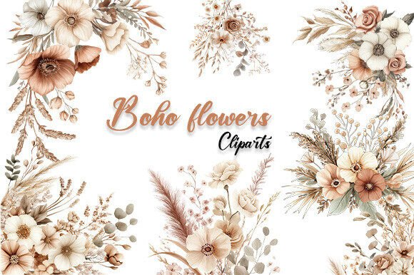 Download Boho Flowers Clipart - Flowers Collection