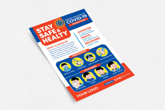 Download Stay Safe &amp; Health Flyer Print Templates - Template Collection