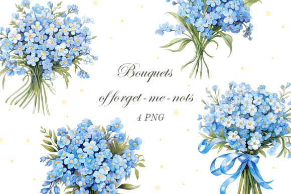 Download Blue Flowers. Forget Me Nots Bouquet - Flowers Collection