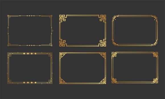 Download Geometric Gold Ornate Frame Collection - Frame collection Collection