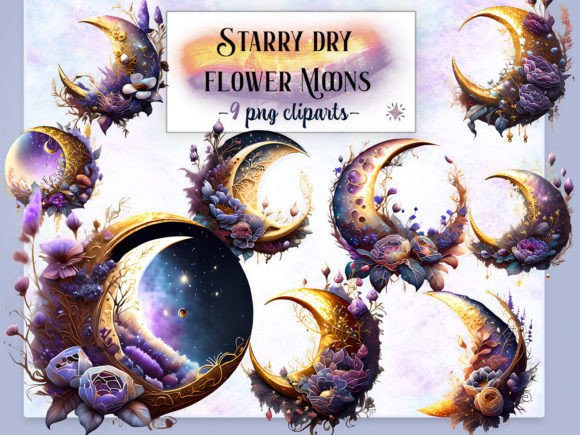 Download Starry Dry Flower Moons Sublimation - Moons Collection