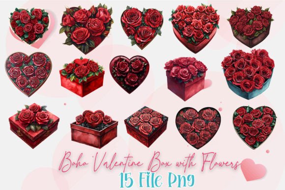 Download Boho Valentine Box with Flowers - Flowers Collection