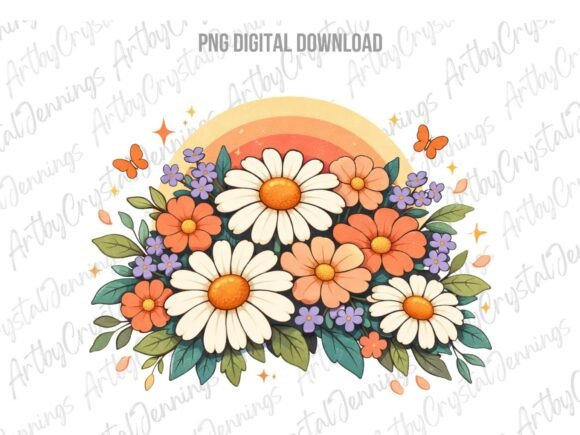 Download Beautiful Pastel Spring Boho Flowers PNG - Flowers Collection