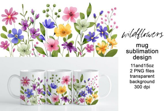 Download Mug Wrap, Sublimation Design Flowers - Flowers Collection