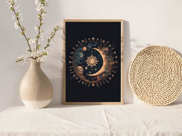 Download Celestial Eerie Moon Printable Wall Art - Print Collection