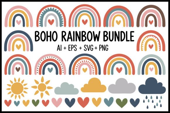 Download Boho Rainbow Clipart Bundle - Bundle Collection