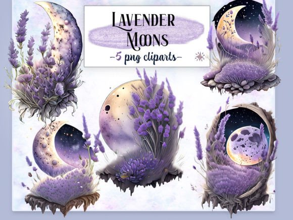 Download Lavender Moons Clipart Sublimation - Moons Collection