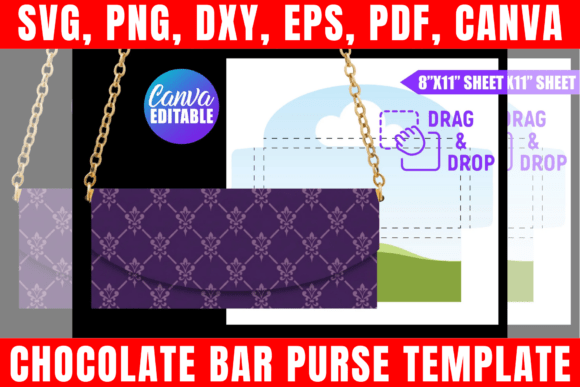 Download Chocolate Bar Purse Canva Template - Template Collection