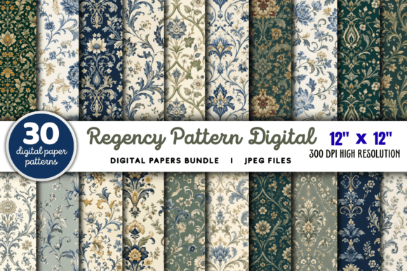Download Regency Pattern Digital Paper Bundle - Bundle Collection