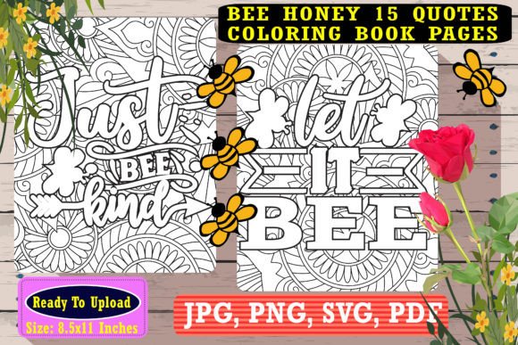 Download Bee Bundle Quotes Coloring for Adults - Bundle Collection