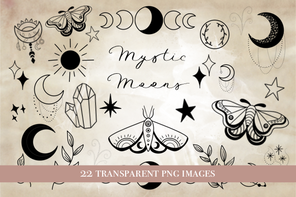 Download Mystic Moons Clipart Set - Moons Collection