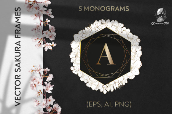 Download Flowers Vintage Geometric Frame Monogram - Flowers Collection
