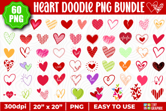 Download HEART DOODLE PNG BUNDLE -HEART PNG - Bundle Collection