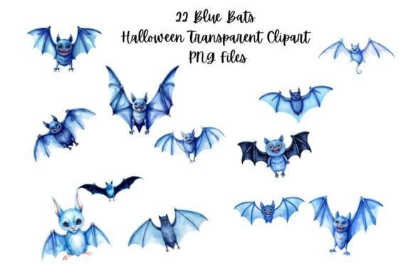 Download 22 Mystical Blue Bats Clipart Bundle - Bundle Collection