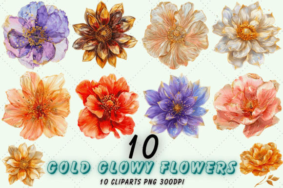 Download Shiny Gold Flowers Clipart, Flower PNG - Flowers Collection