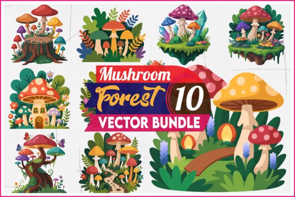 Download Fantasy Mushroom Forest SVG Bundle Set - Bundle Collection