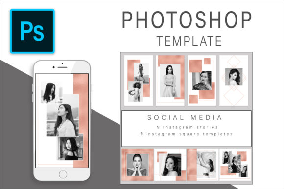 Download Rose Gold Photoshop Template Pack - Template Collection