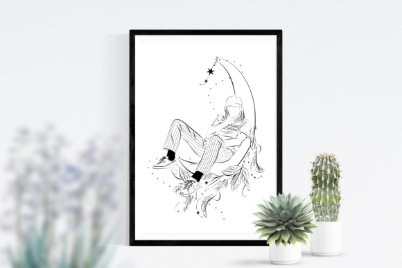 Download Wall Art, Moon, Printable Art, Line Art - Print Collection