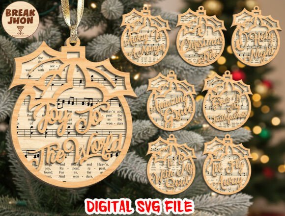 Download Holiday Laser Cut Ornaments Svg Bundle - Bundle Collection