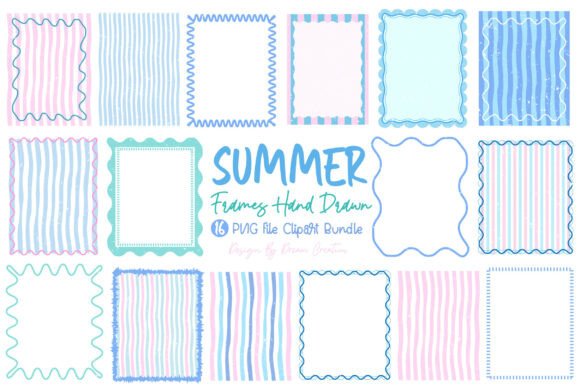Download Summer Preppy Hand Drawn Frames Bundle - Bundle Collection