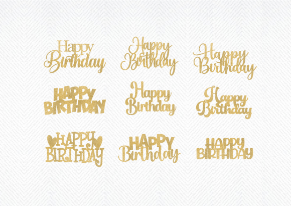 Download Happy Birthday Cake Topper SVG Bundle - Bundle Collection