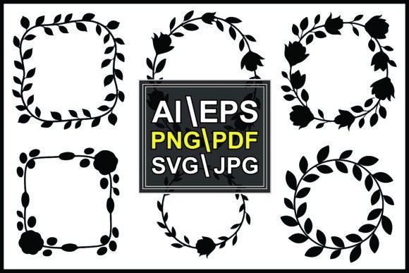 Download Silhouettes Floral Frame Leaves Flowers - Flowers Collection