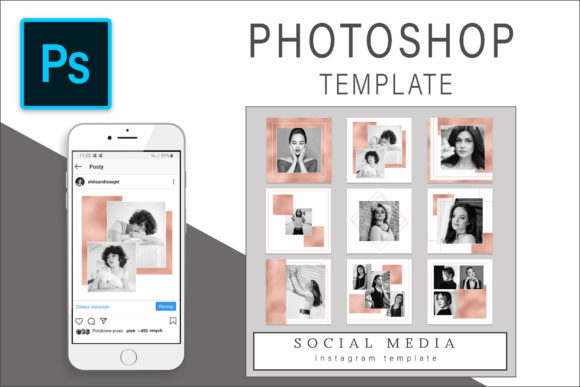 Download Rose Gold Instagram Photoshop Template - Template Collection