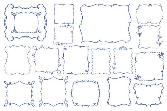 Download Blue Outline Frame Collection - Premium Resources