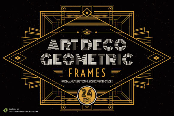 Download Art Deco Geometric Frame Collection - Frame collection Collection