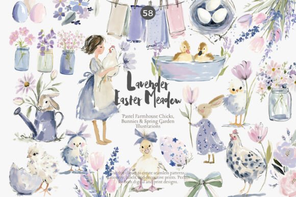 Download Lavender Easter Clipart Bundle - Bundle Collection