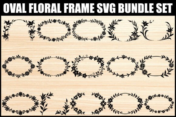 Download Oval Floral Frame SVG Bundle Set - Bundle Collection