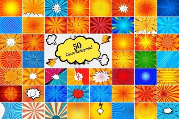 Download 50 Pop Art Comic Background Bundle - Bundle Collection
