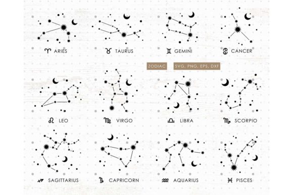 Download Zodiac Constellations SVG Bundle - Bundle Collection