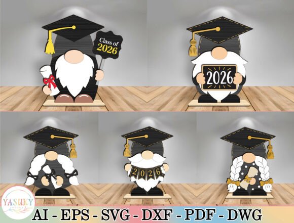 Download Graduation Gnome Cut File SVG Bundle - Bundle Collection