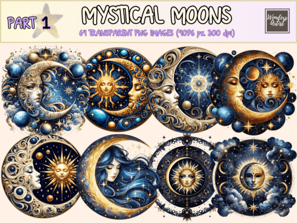 Download Mystical Moons Clipart - Moons Collection