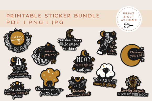 Download Moon Sticker Bundle Magic Stickers - Bundle Collection