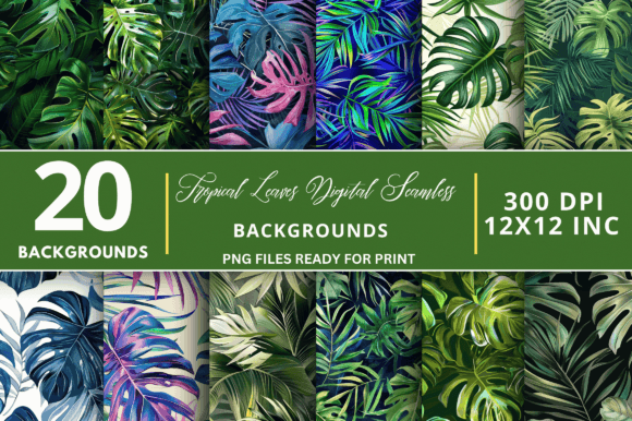 Download Tropical Leaves Digital Seamless Bundle - Bundle Collection