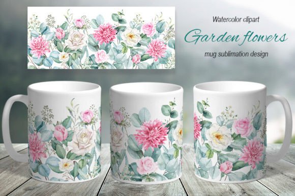 Download Mug Sublimation Design. Garden Flowers - Flowers Collection
