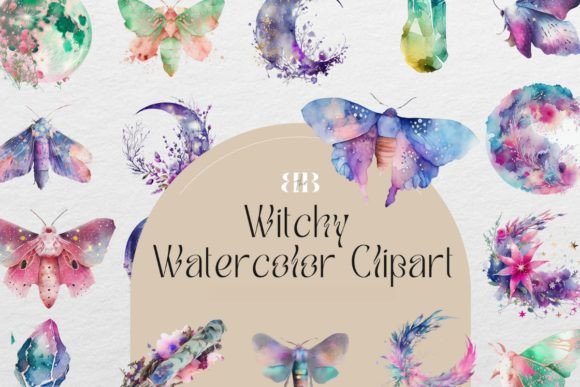 Download Witchy Floral Moons Moths &amp; Crystals - Moons Collection