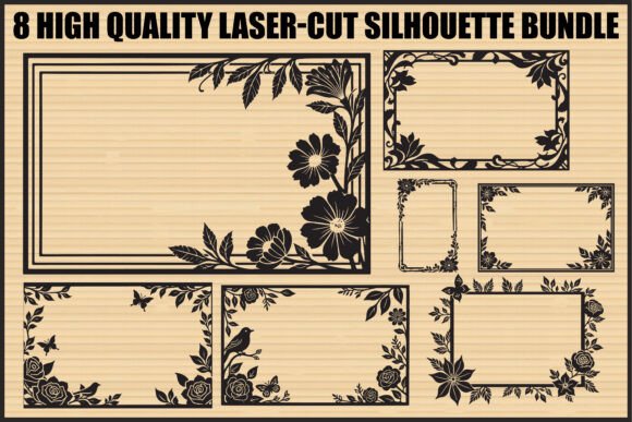 Download Floral Laser-Cut Frame Bundle - Bundle Collection