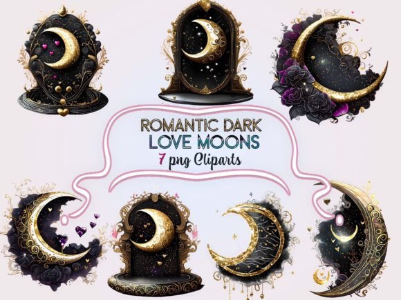 Download Romantic Dark Love Moons Sublimation - Premium Bundle