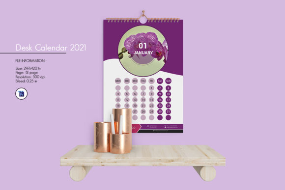 Download Wall Calendar 2021 - Photoshop Template - Template Collection