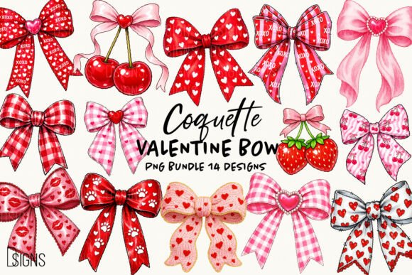 Download Coquette Valentine Bow Bundle Png - Bundle Collection