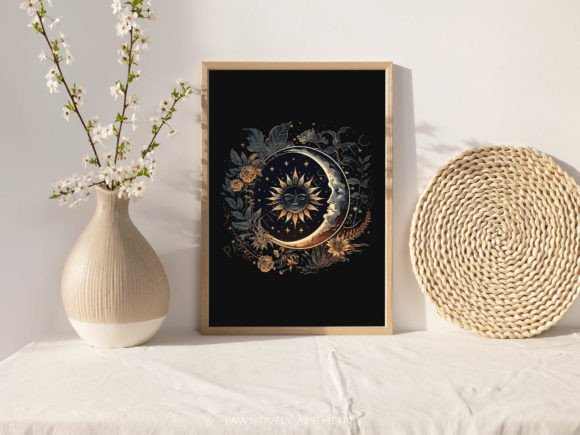 Download Celestial Sun &amp; Moon Printable Wall Art - Print Collection